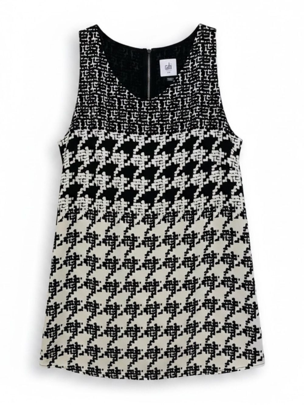 CAbi 3090 Broken Check/ Abstract Houndstooth Sleeveless Blouse Medium - Picture 4 of 10